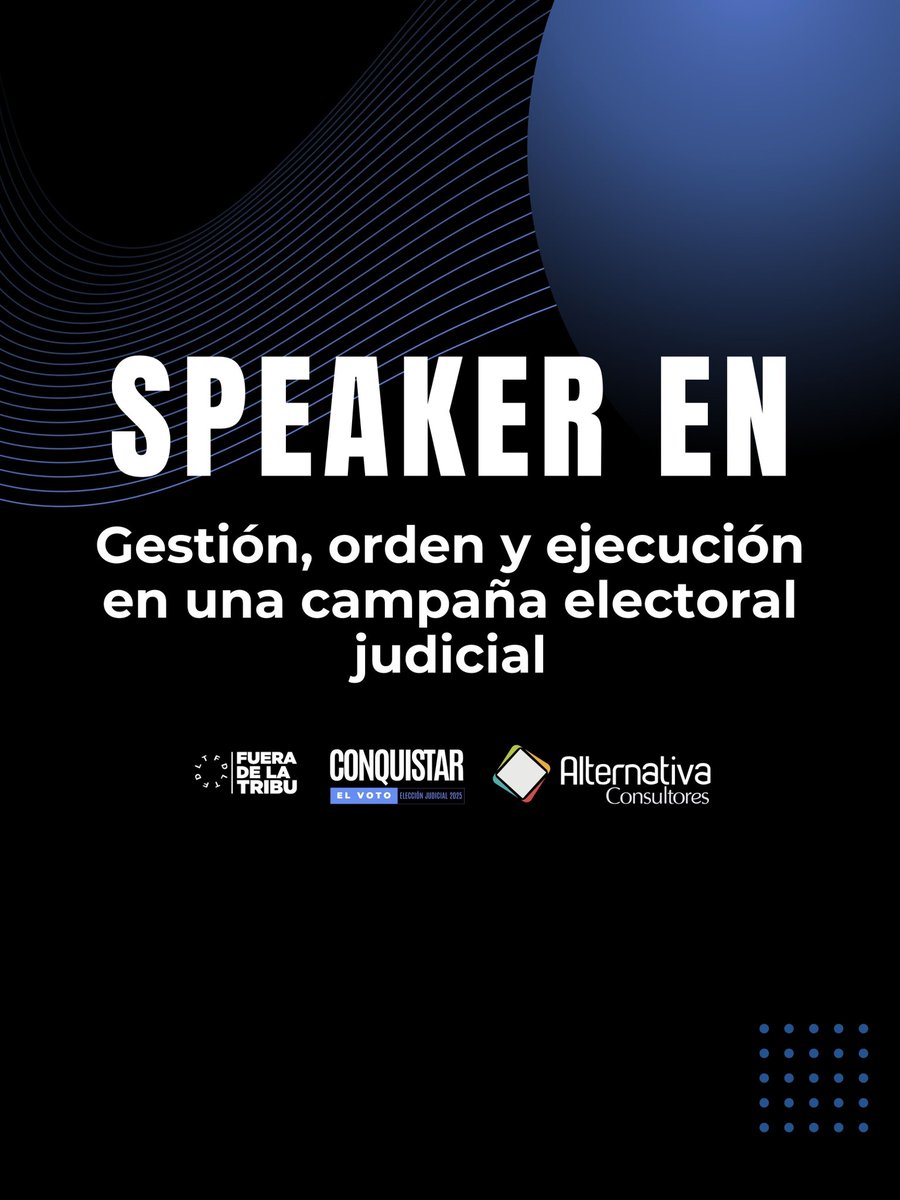 La clave de una campaña exitosa está en su ejecución. 📊 Carlos Iván Sánchez te enseñará cómo se organiza y gestiona una contienda electoral. ¡Inscríbete !

📍 Evento: 7 y 8 de marzo | Hotel Demetria
🔗 Toda la información en: alternativaconsultores.com.mx

#ConquistarElVoto