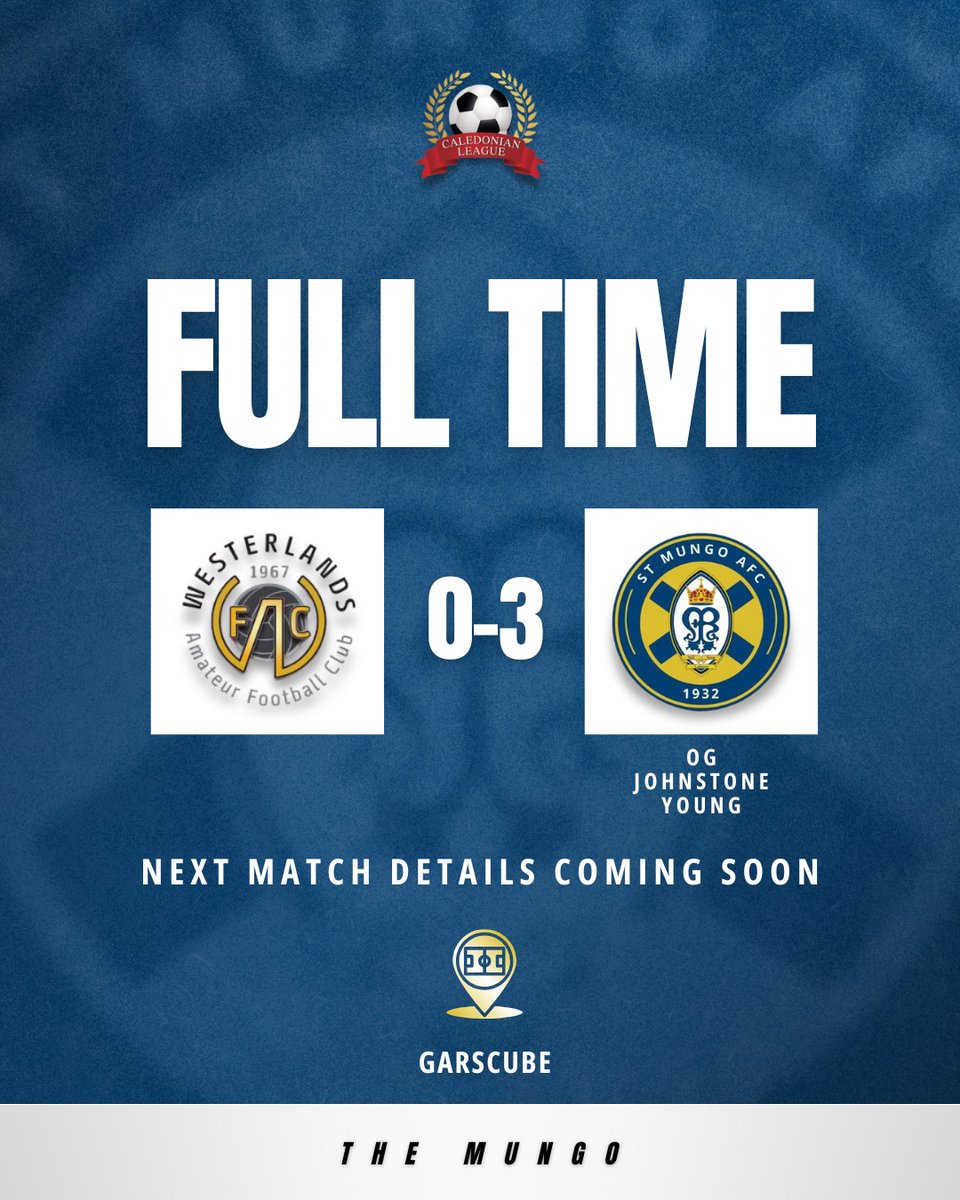 St Mungo Afc (@jeggers1777) on Twitter photo Great 3pts on the road, Really good competitve game
<a href="/westerlandsafc/">Westerlands AFC</a>
<a href="/CaledonianAFA/">CaledonianLeague</a>
<a href="/scottish_aff/">AmateurFixturesResultsSCO</a>
<a href="/ftsc0res/">fulltimesc0res</a> Great 3pts on the road, Really good competitve game
<a href="/westerlandsafc/">Westerlands AFC</a>
<a href="/CaledonianAFA/">CaledonianLeague</a>
<a href="/scottish_aff/">AmateurFixturesResultsSCO</a>
<a href="/ftsc0res/">fulltimesc0res</a>