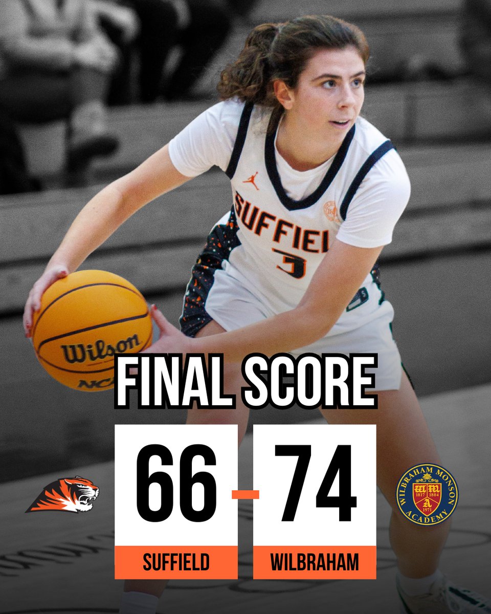Final: Wilbraham 74, Suffield 66 🏀 
Suffield battled on the road against a top AA school.

📊 Game Highlights:
Alannah Baehr: 19 PTS, 10 REB (double-double)
Juju Booth: season-high 19 PTS, 7 REB
Skylar Fiske: 8 PTS, 8 REB + lockdown defense

#SAGBB #SuffieldGirlsBasketball