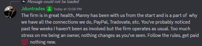 jmutrades's tweet image. It’s official. @Jduntrades out at @fundedfamily. @dannystrades Dad is the owner.