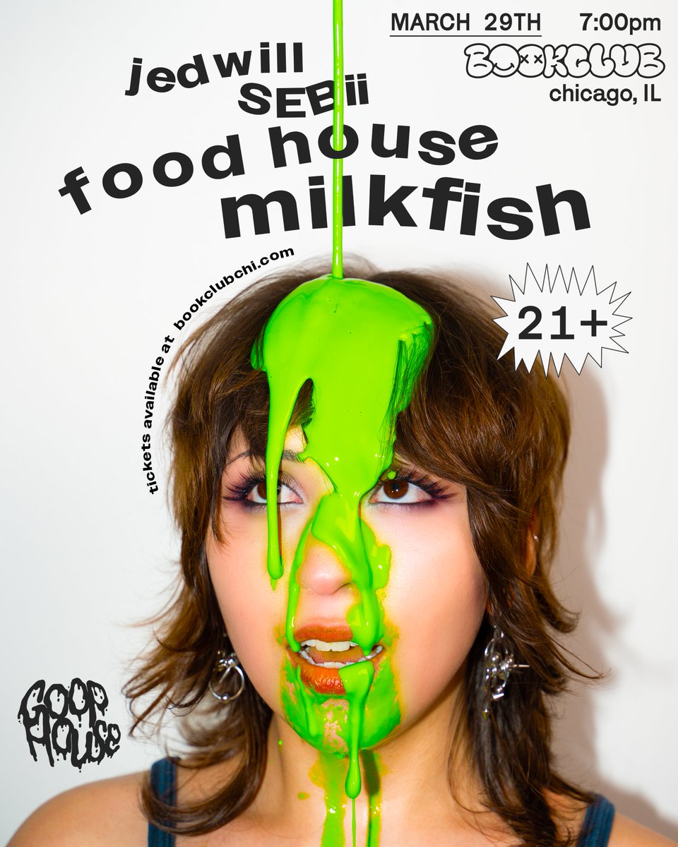 vampiric_shirin's tweet image. ₊˚♬ GOOP HOUSE PRESENTS ｡♪ 
𝙏𝙃𝙀 𝙎𝙇𝙄𝙈𝙄𝙀𝙎𝙏 𝙎𝙃𝙊𝙒 𝙄𝙉 𝘾𝙃𝙄𝘾𝘼𝙂𝙊!!
₊˚♬ FEATURING  ﾟ.
@jedwill
@sebseb122_
@fo0dhouse
@underscoresplus ᵈʲ ˢᵉᵗ

MARCH 29TH ♫⋆ DOORS AT 7 PM
TICKETS ➜tinyurl.com/goophouseticke…