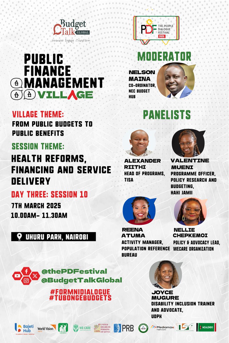 BudgeTalkGlobal's tweet image. 🩺How do we ensure that health policies lead to improved services for all Kenyans? 

It&apos;s time to explore the vital link between financing &amp;amp; effective health reforms. 

Join the conversation at the #PFMVillage &amp;amp; let’s shape a healthier future together! 🌍✨ 

Featuring an expert…