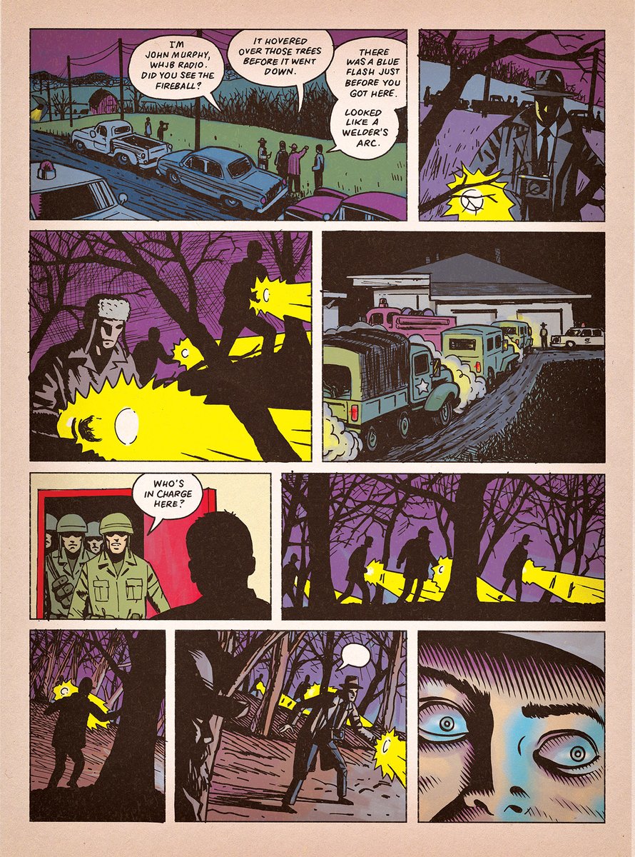 Interested in what really happened at Pennsylvania's Roswell? Check out a page from Jim Rugg's <a href="/jimruggart/">Jim Rugg</a>  "KECKSBURG UFO" a new short featured in issue 1 of the World's Greatest Illustrated Magazine! Prefer to pick up your copy at a local comic shop? Good news—Heavy Metal #1 is