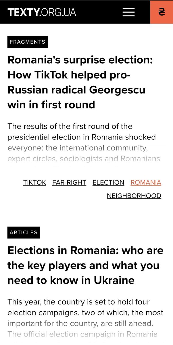 iosefinaoficial's tweet image. 🇺🇦🇷🇴 Ukrainian state funded NGO (TEXTY), also funded by USAID, published at least FOUR articles supporting the annulment of the elections in Romania .

As well as smear pieces against Calin Georgescu and his supporters.

Interestingly, they're also calling the Trump…