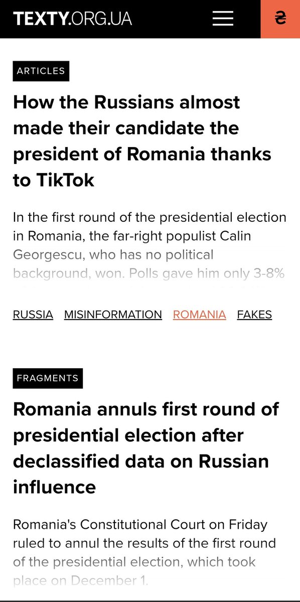 iosefinaoficial's tweet image. 🇺🇦🇷🇴 Ukrainian state funded NGO (TEXTY), also funded by USAID, published at least FOUR articles supporting the annulment of the elections in Romania .

As well as smear pieces against Calin Georgescu and his supporters.

Interestingly, they're also calling the Trump…