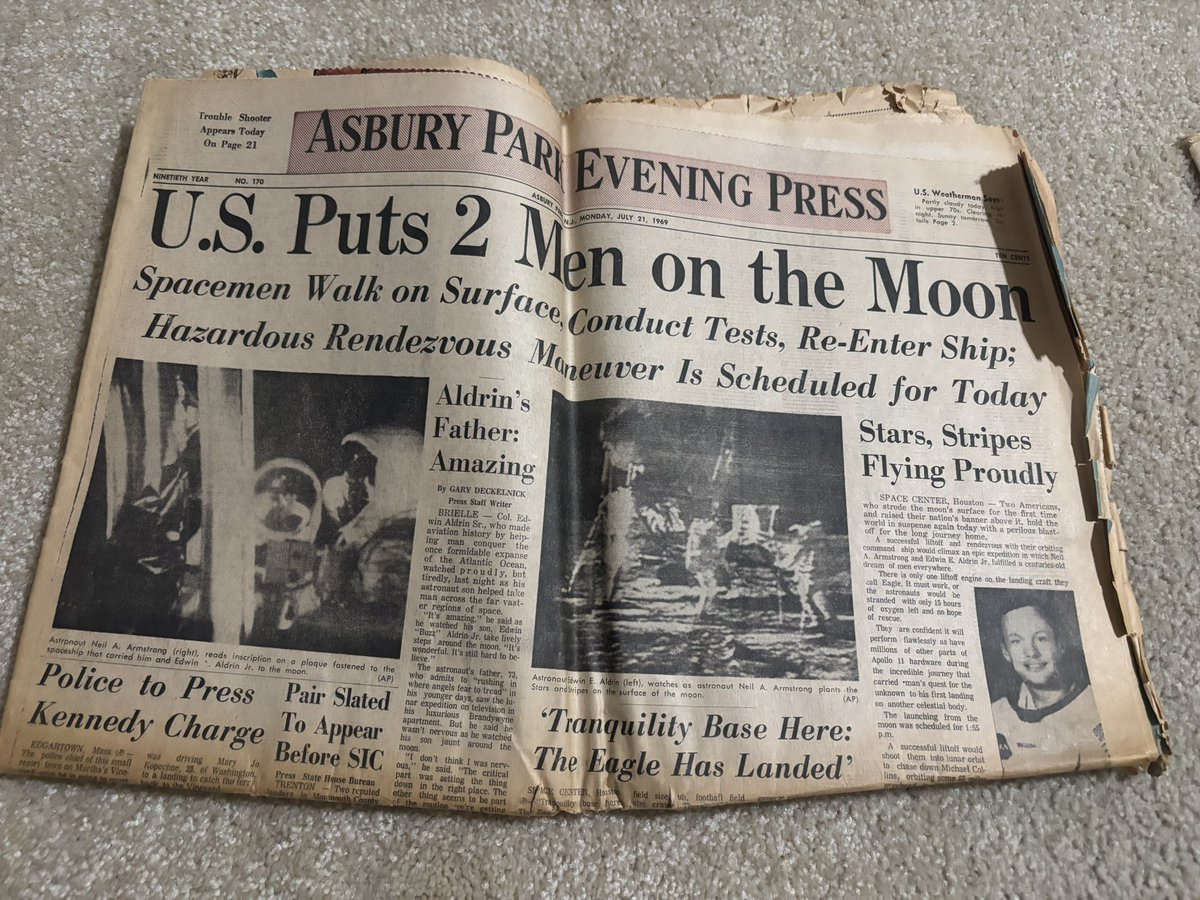 Cleaning out the attic and found these old newspapers in a box!!! (November 23,1963 and July 21,1969)