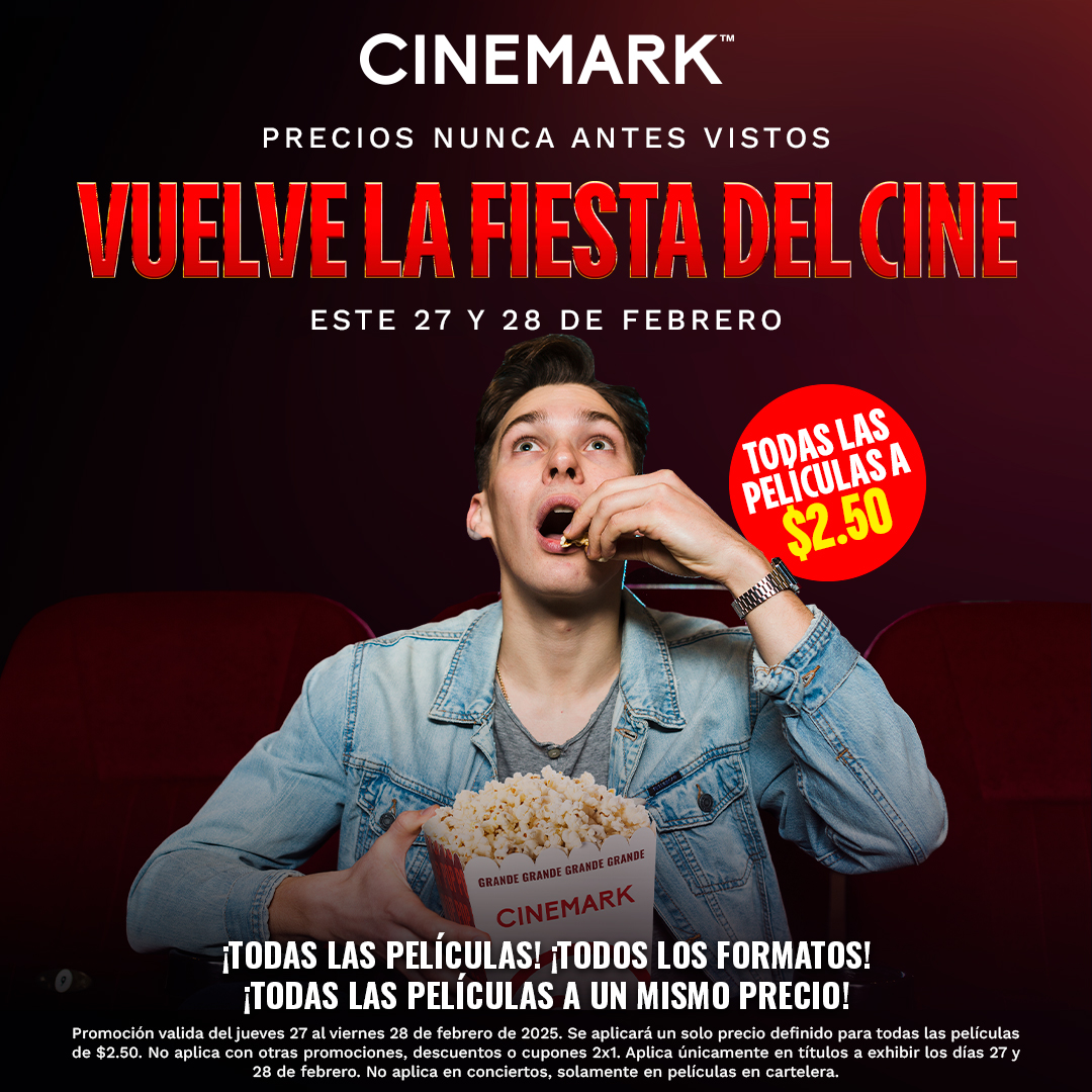 ElMundoSV's tweet photo. #CineDEM | ¡YA EMPEZÓ! 🤯🍿

Disfruta la mejor #FiestaDelCine este 27 y 28 de febrero en Cinemark. 😱🍿Los mejores descuentos en #Dulcería y precios especiales en TODAS nuestras películas en cartelera. 🤩🤯

🎟️Compra ya tus entradas en https://t.co/FqydDlelyK o en la app CinemarkCA.