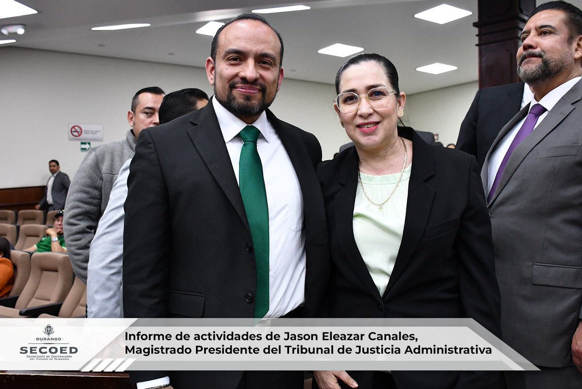 SECOTED's tweet photo. La secretaria de Contraloría Tania Julieta Hernández Maldonado acompañó a Jason Eleazar Canales, pagistrado Presidente del @TJADurango durante su informe de actividades en el H. Congreso del Estado. https://t.co/FrqMgyuRd6
