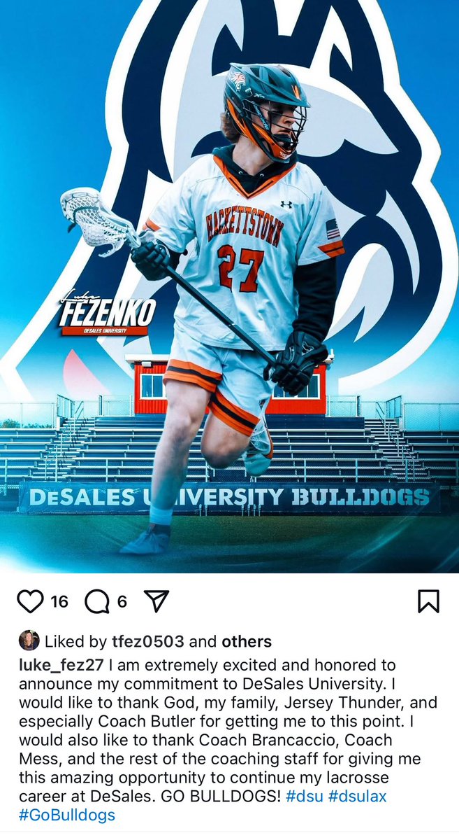 Congratulations to Luke Fezenko on his commitment to DeSales University! #thunderproud #thunderstrong #thunderfamily #thatsthewaythunderrolls #themost