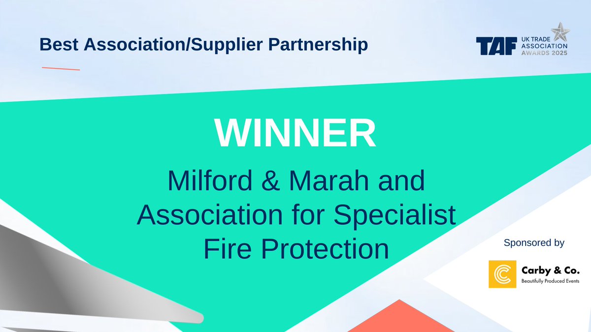 Which Association/Supplier partnership came out on top at the 2025 #TAFAwards?

Congratulations to <a href="/ASFPUK/">ASFP</a> &amp; Milford &amp; Marah

Thank you to <a href="/CarbyandC/">Carby & Co</a> for sponsoring this award!