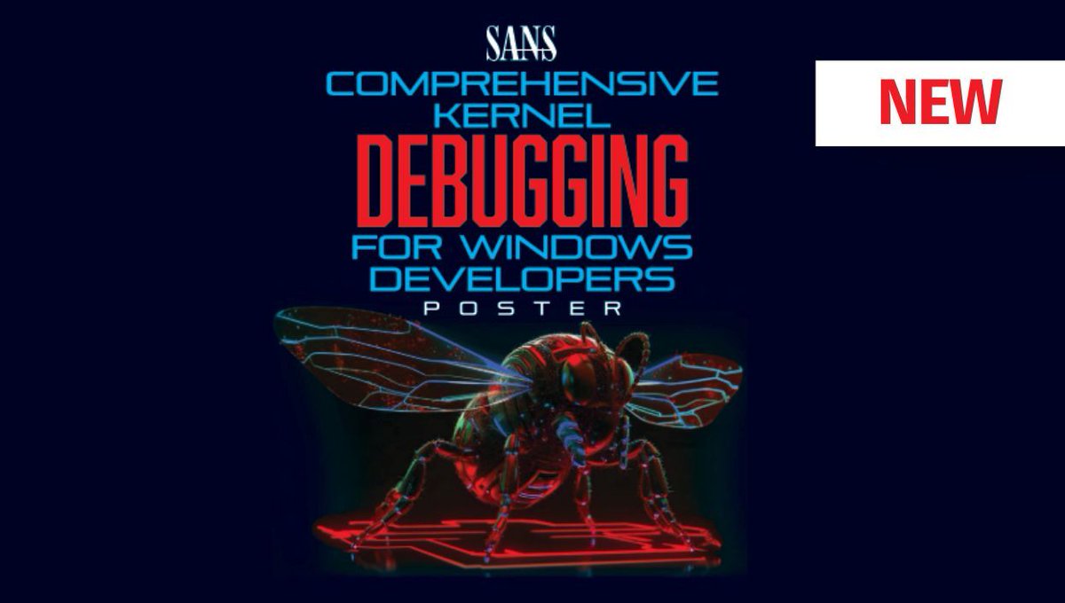 SANSOffensive's tweet image. The Comprehensive Kernel Debugging for Windows Developers poster is here!
Get step-by-step guidance on WinDbg, function hooking, system calls, and more—a must-have for security pros & researchers.
📥 Download now: sans.org/posters/compre…
#KernelDebugging #WinDbg