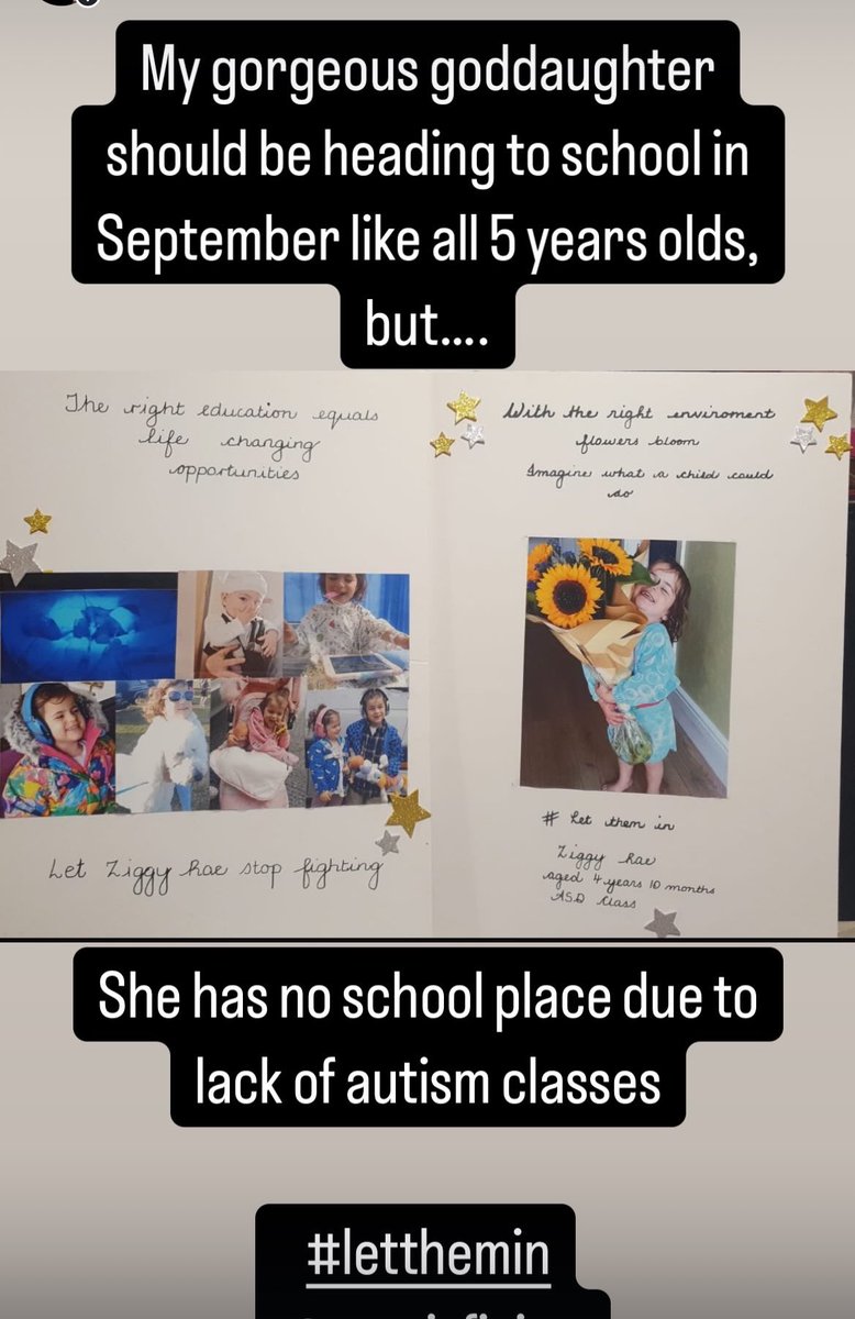 My Goddaughter has no school place for September. All children deserve an appropriate school place, not just neurotypical children 😡 Her mother is protesting outside the dept of Education tomorrow with lots of other families in the same position. When will the fight end?