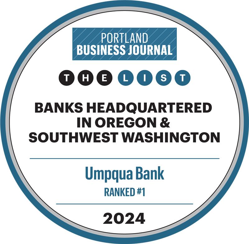 Umpqua is the largest bank headquartered in Oregon and SW Washington by asset size. 

The list, published by the @PDXBizJournal, ranks all of the banks headquartered in Oregon and Southwest Washington based on total assets. 

Learn more - ow.ly/chHa50V4suE