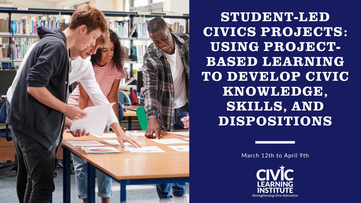 DKPHarvard's tweet image. Join us for a $15 online course on Student-led Civics Projects, part of our Civic Learning Institute at @hgse! Learn strategies to help students build critical thinking skills &amp;amp; pursue authentic civic participation. Starts March 12, register by March 9: bit.ly/3ERpcWv