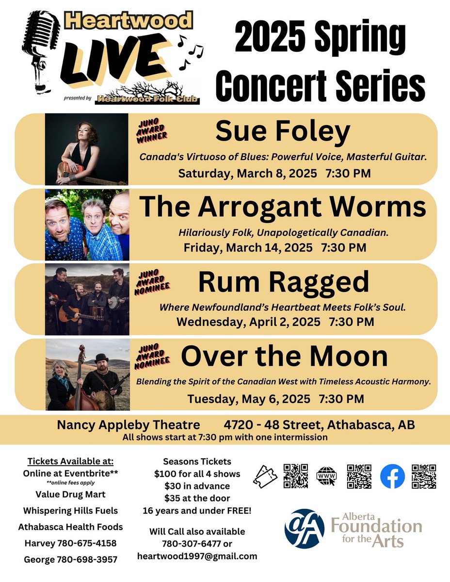 One of the highlights of the Athabasca Region's arts &amp; culture scene is the Heartwood Folk Club's Spring Performance Series: Heartwood Live! Check out their website for details on upcoming artists and how to buy tickets! #VisitTheAthabascaRegion 

loom.ly/AzL4PLw