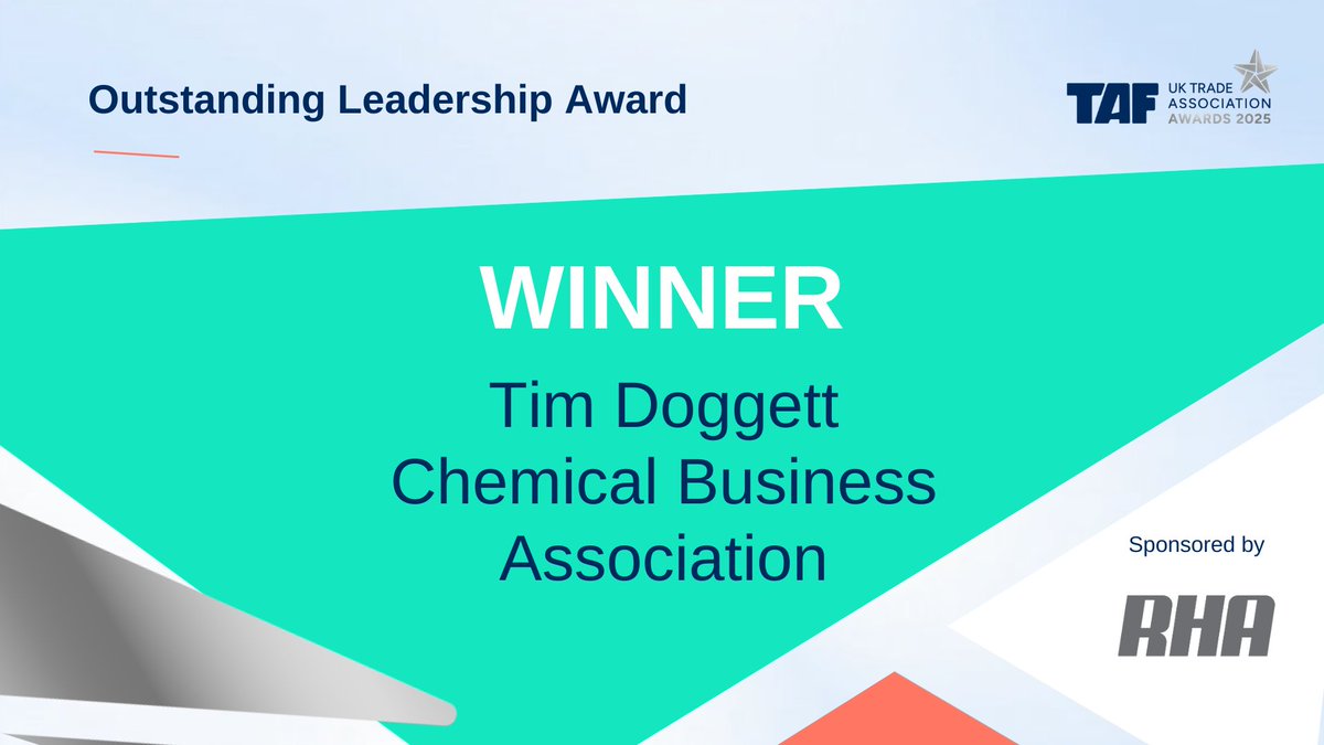 It takes an outstanding leader to run a successful #TradeAssociation

Congratulations to Tim Doggett from @Chembusassoc, winner of the 2025 Outstanding Leadership Award!

Thank you to the Road Haulage Association for sponsoring this category!

#TAFAwards