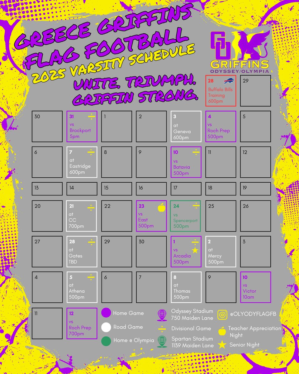 The 2025 schedule drop is here!! As always, things could change, but here we go! <a href="/Ody_Athletics/">Greece Odyssey Athletics</a> <a href="/Oly_Athletics/">Greece Olympia Athletics</a> <a href="/GreeceOdyssey/">Odyssey Academy</a> <a href="/GreeceOlympia/">Olympia Spartans</a> <a href="/SecVAthletics/">Section V Athletics</a> <a href="/PickinSplinters/">Paul Gotham</a> <a href="/PrimetimeBall_/">Primetime585⭕️</a>