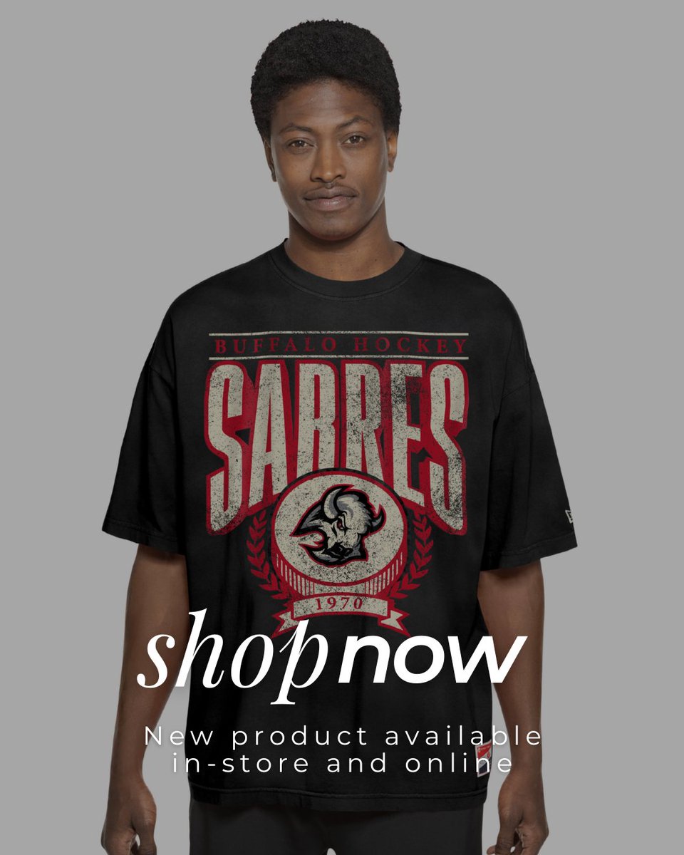 thebflostore's tweet photo. Did you know its National Retro Day? Shop The @BuffaloSabres black and red retro logo, available in-store and online at https://t.co/URpBKDh4Px
#BuffaloSabres #goathead https://t.co/wBO05moU0F