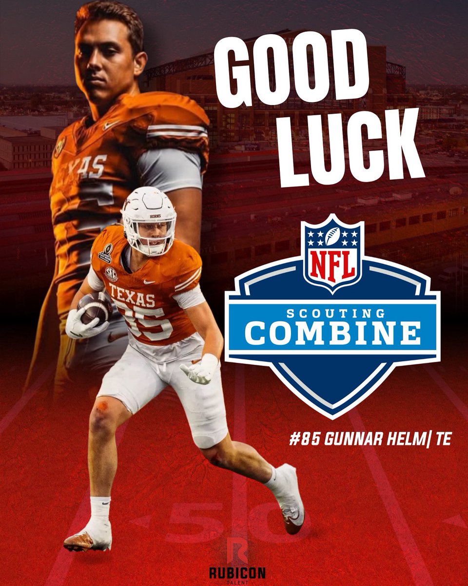 We’re thrilled to welcome Gunnar Helm to Rubicon Talent! We’re excited to advise him in all areas off the field including brand development, marketing, media and more! 

Wishing Gunnar the best of luck at the #NFLCombine this week!!

📺: Friday at 3PM/ET on <a href="/nflnetwork/">NFL Network</a>