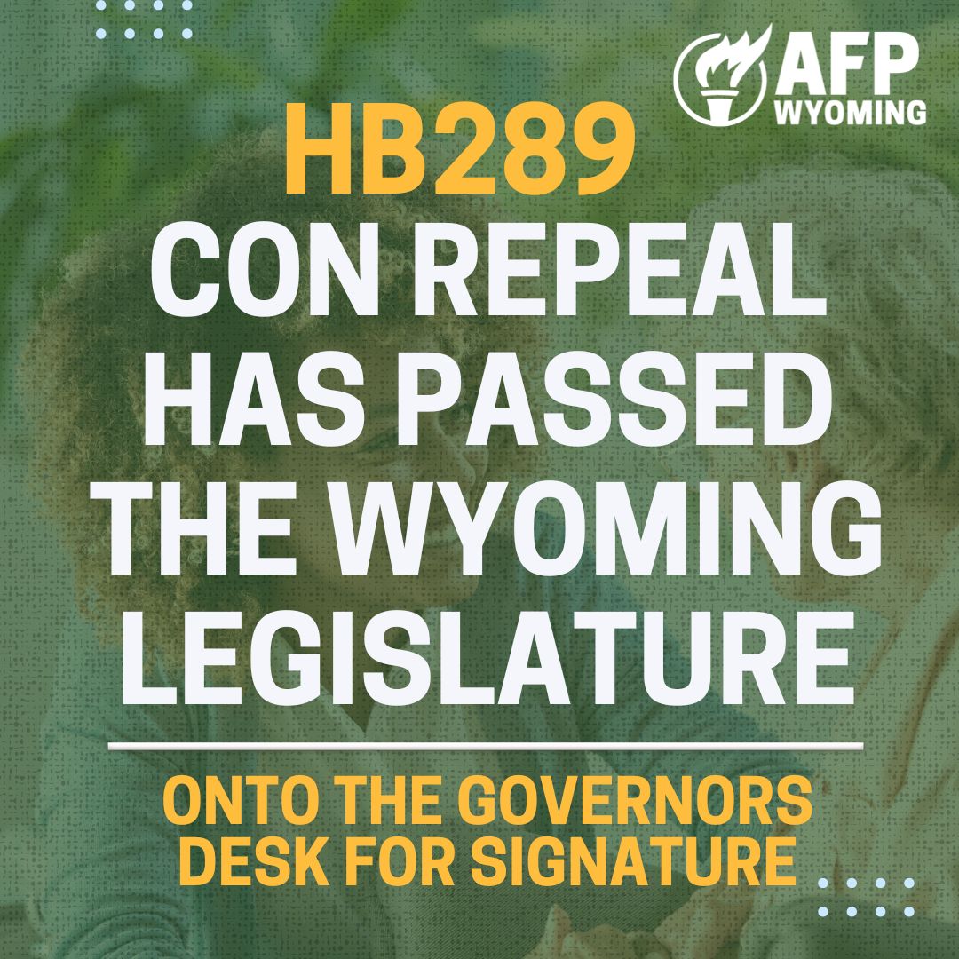 🚨 Legislative Update! 🚨

HB289 – Certificate of Need Repeal has officially passed the Wyoming Legislature and is now headed to Governor Gordon’s desk! 🎉 

#WYLeg #HB289 

📖 Read more: wyoleg.gov