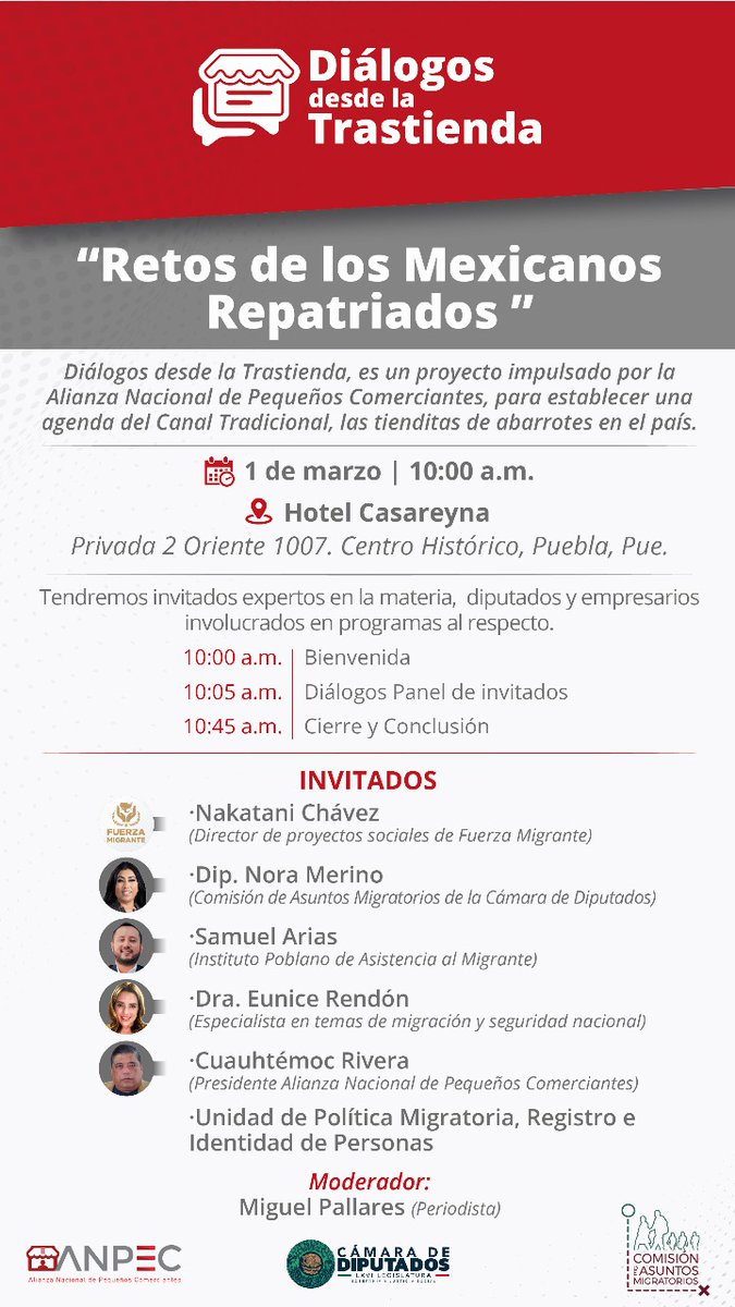 AbtesCentroTab's tweet photo. #MéxicoTeAbraza #TienditasTeAbrazan
Acompáñanos en el foro "Retos de los Mexicanos Repatriados" para hablar de soluciones este 1° de Marzo/Puebla nos espera. https://t.co/y58tnL1Fn1