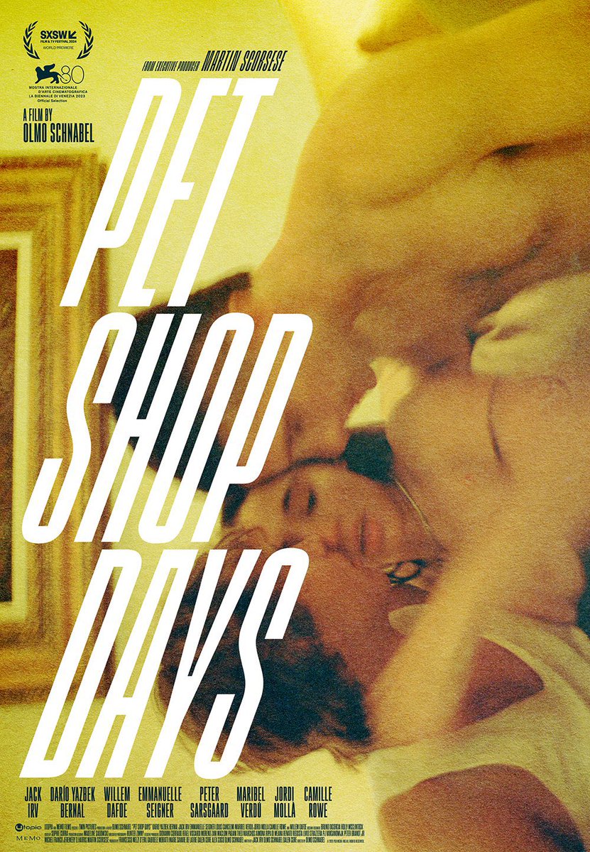 The poster for Olmo Schnabel’s ‘PET SHOP DAYS’ starring Jack Irv, Dario Yazbek Bernal, Willem Dafoe and Camille Rowe has been released.

Executive produced by Martin Scorsese, Jeremy O. Harris and Michel Franco.