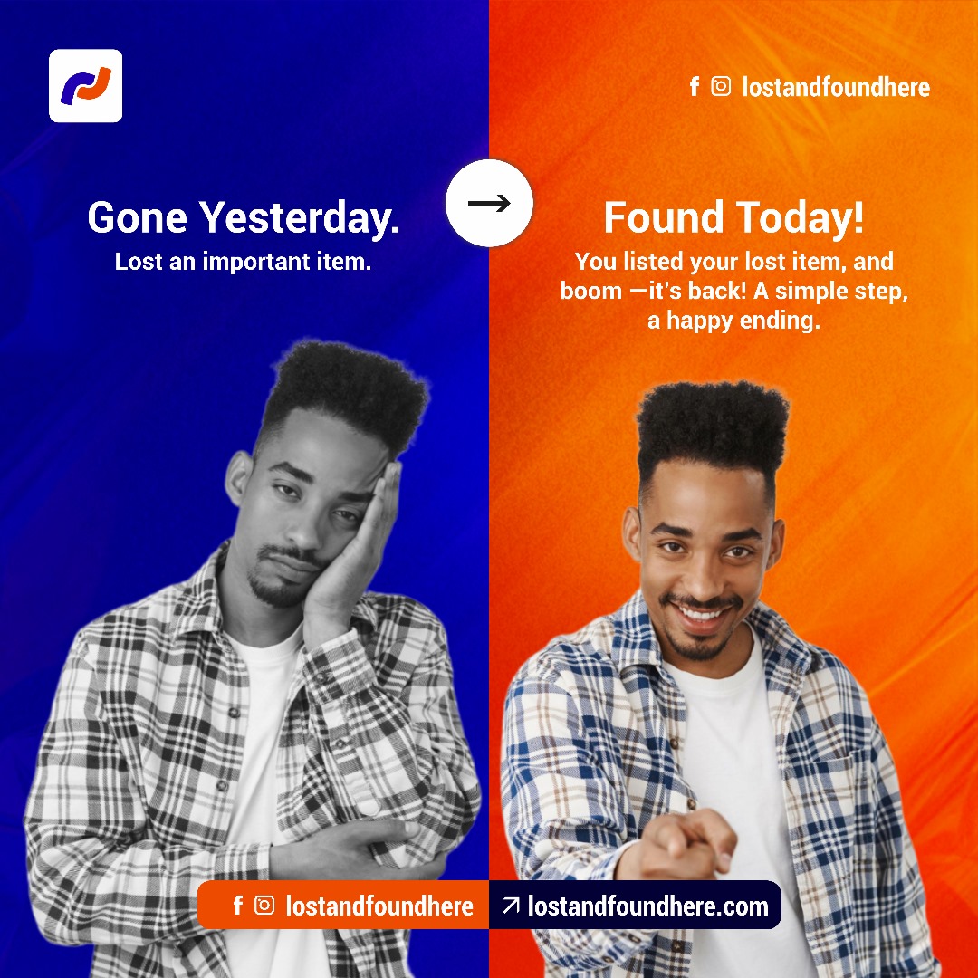 FOgbitse's tweet image. Lost yesterday, found today!

That priceless item you lost? Someone might have found it! 💡✨
List it now and reconnect with what matters.

#LostAndFound #lostandfoundhere #FindWhatMatters #NotAllIsLost