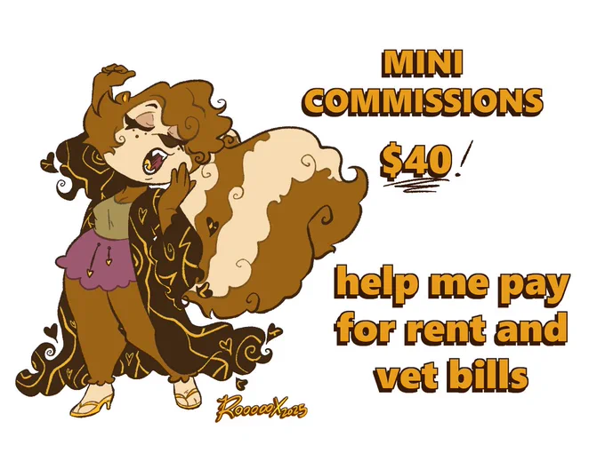 I'm back to work!Meeko's doing better and I'm seated at my desk working on commissions so if you're interested, message me!This is going on until midnight 2/27! 