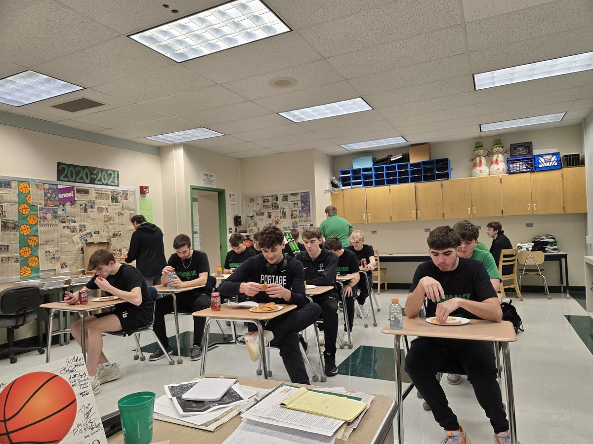 Pregame meal sponsored by Charlie and company from Parkway in Portage! Thanks for your continued support!