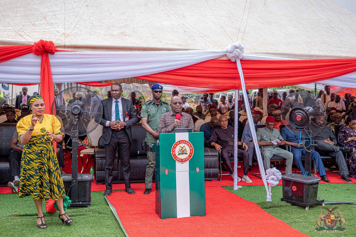 alexottiofr's tweet photo. Yesterday, we officially flagged off the reconstruction of the 11.27-kilometer Mbala-Umuaku-Ngodo Road at Ngodo-Umuada Junction. Umunneochi LGA holds a special place in Abia State and the southeast region, contributing significantly to our socioeconomic evolution.

I want to express my gratitude to the good people of Umunneochi for their steadfast commitment to our cause and for consistently supporting the vision of a New Abia where no part of the State is ceded to criminal entities.

Thank you to everyone who has supported our efforts over the past 20 months to restore law and order to Umunneochi. Your cooperation and support to the security agents since mid-2023 have been invaluable. Without your commitment to reclaiming your communities, our efforts would have been in vain.

Our success in restoring security demonstrates the power of unity among stakeholders. We must continue to work together to solve the social and economic problems facing our communities, regardless of political leanings.

Given the significance of Umunneochi to our agricultural development agenda, and the vast cashew belt and other export-friendly agro commodities that are massively cultivated around this area, I am pleased to announce that it has been selected as one of the three locations for a multi-billion naira agro-industrial processing facility. The facility will transform the agricultural ecosystem by integrating the production, aggregation, and processing of agro-commodities for local consumption and export.

We will develop robust systems in collaboration with LGA leadership to utilize dormant economic resources, including the livestock and allied market in Lokpa and solid mineral deposits. Our focus will shift to wealth creation for businesses and families, partnering with investor groups to establish a hub of legitimate economic activities, and creating jobs and opportunities for our young people. The days of being disadvantaged due to living outside urban centres are over.

I want to thank my beloved sister, Hon. Nkeiruka Onyejeocha, Minister of State for Labour and Employment for being part of the event, even on short notice, the member representing Isuikwuato/Umunneochi Federal Constituency, Hon Amobi Ogah, and other distinguished guests. I have taken note of all the requests that were made particularly, the Enugu Port link road from Leru, Lekwesi, to Lokpanta and Lokpaukwu. They have already been earmarked for reconstruction. I have also directed the Commissioner for Works to go and inspect the damaged Mmam bridge. He will revert to me and then we plan on how to fix it.

I invite stakeholders and community members to take ownership of the project and ensure its success. Cooperation with security agents will guarantee the safety of equipment on-site.

Remember, development is tied to funding. Regular payment of taxes and statutory fees is crucial for funding these projects. Every penny paid will be properly utilized and accounted for. Rebuilding Umunneochi and Abia is our collective responsibility. Let us work together to make it happen.