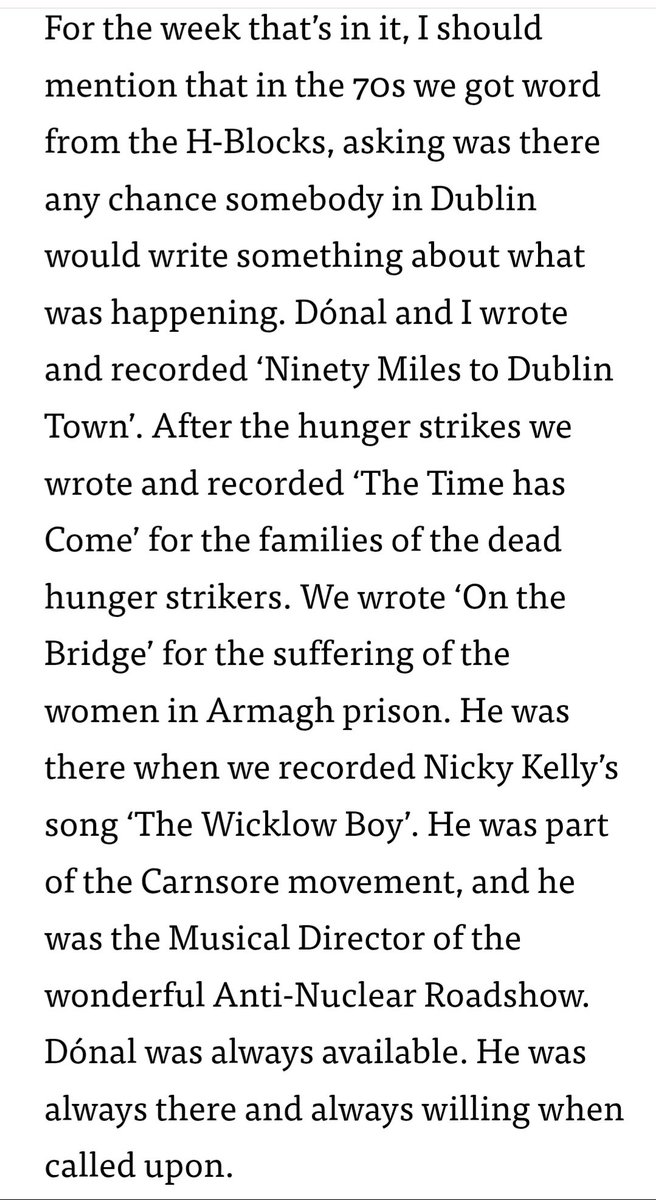 Fair play Christy Moore, a nice nod to Bik,in his speech when presenting Donal Lunny, with his well deserved Lifetime achievement award.