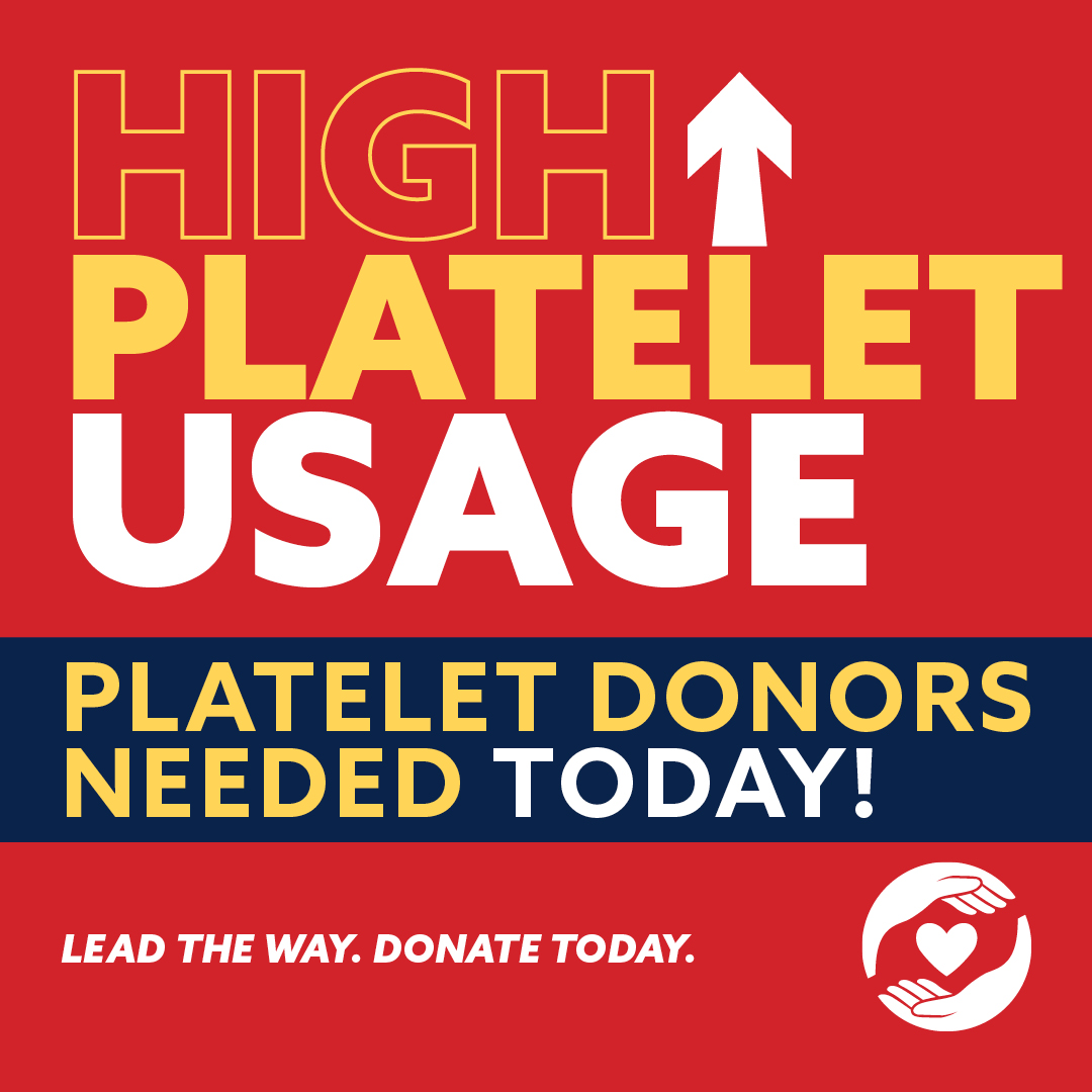 Platelet donors, we need you! A local patient has used over 20 units of platelets recently, which has increased the demand of platelets! We need your help this week in replenishing the platelet supply! If you are eligible, make your appointment today: bit.ly/41ilGfB.