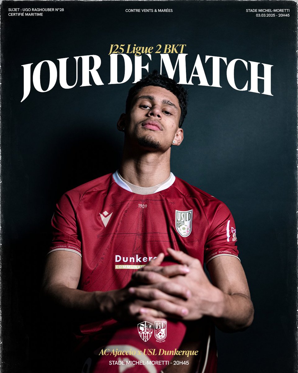 USL DUNKERQUE ๐ฌ (@usldunkerque) on Twitter photo โ๏ธ ๐๐๐๐ ๐๐ ๐๐๐๐๐ โ๏ธ
๐ <a href="/ACAjaccio/">AC Ajaccio</a>
โ๏ธ 20h45
๐ Stade Michel-Moretti
๐ฑ En live sur notre application mobile, Facebook & X
๐บ Diffusรฉ sur <a href="/beinsports_FR/">beIN SPORTS</a>
#TeamUSLD โ๏ธ ๐๐๐๐ ๐๐ ๐๐๐๐๐ โ๏ธ
๐ <a href="/ACAjaccio/">AC Ajaccio</a>
โ๏ธ 20h45
๐ Stade Michel-Moretti
๐ฑ En live sur notre application mobile, Facebook & X
๐บ Diffusรฉ sur <a href="/beinsports_FR/">beIN SPORTS</a>
#TeamUSLD