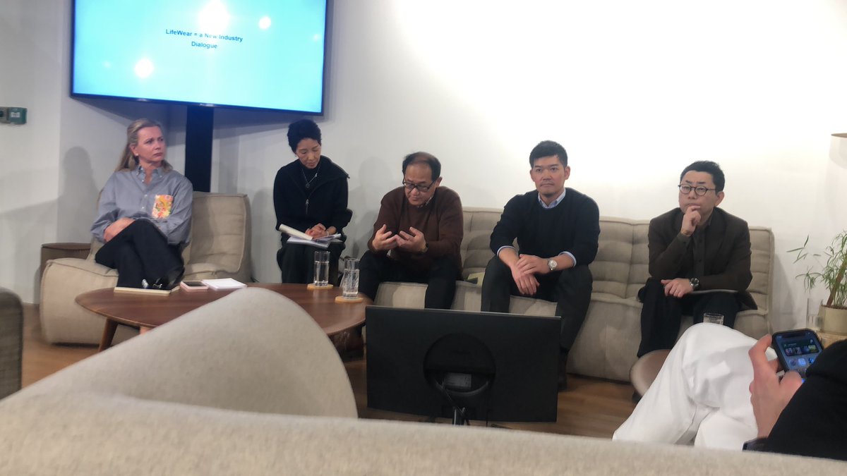 At <a href="/UNIQLO_UK/">UNIQLO UK</a> flagship on Regent Street as management team discuss #LifeWear project and attempts to scale improved sustainability for production, recycling and repair