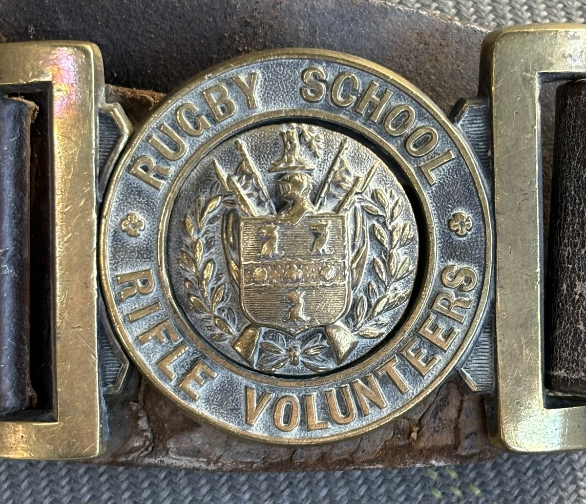Collector_dan's tweet image. New pickup. A rather rare late Victorian belt to the rugby school rifles. #victorian