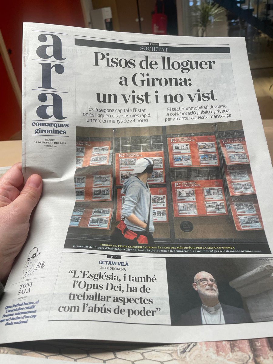 cafgirona's tweet photo. 🗞️El nostre President, Francesc X. Quintana, explica al reportatge del diari @AraGirona actual a #Girona pel que fa als pisos de lloguer.

LLEGEIX L'ARTICLE 👉https://t.co/JYfA2aMEGC https://t.co/DKqoJEvvVp