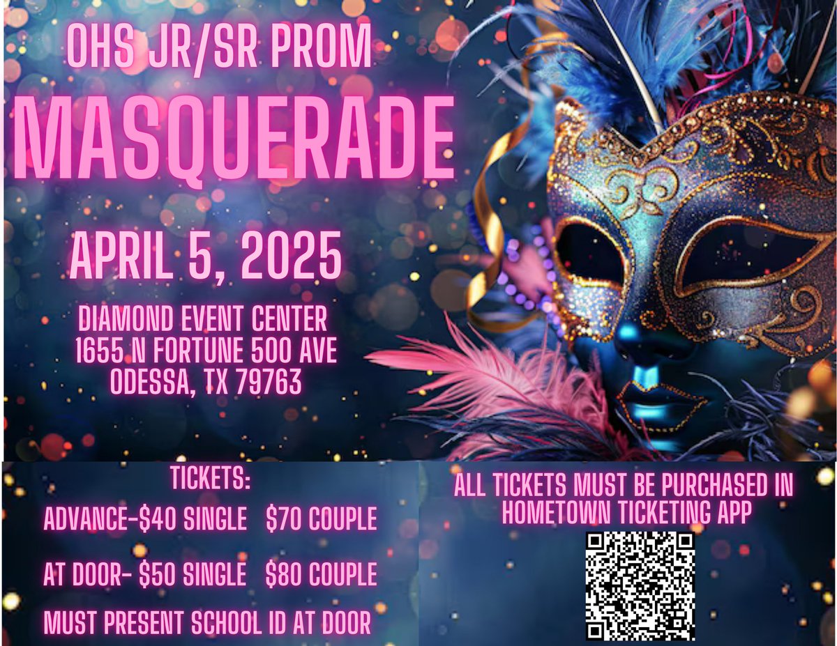 Odessa High School (@bigredbronchos) on Twitter photo 2025 JR/ SR prom- tickets must be purchased online: ecisd.hometownticketing.com/embed/event/722
Outside guest permission forms can be found in any corral and must be turned in for approval by April 2nd.
You must present school id at the door. <a href="/BronchoNews/">OHS Broncho News</a> 2025 JR/ SR prom- tickets must be purchased online: ecisd.hometownticketing.com/embed/event/722
Outside guest permission forms can be found in any corral and must be turned in for approval by April 2nd.
You must present school id at the door. <a href="/BronchoNews/">OHS Broncho News</a>