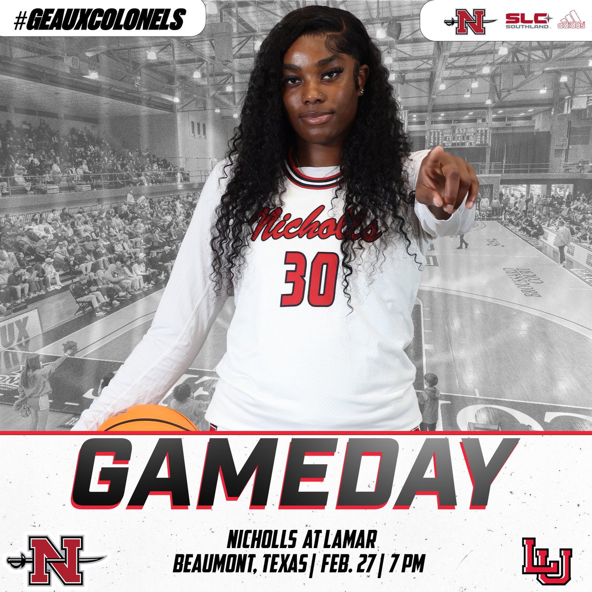 𝙂𝘼𝙈𝙀 𝘿𝘼𝙔🏀‼️

🆚 Lamar
⏰ 7:00 PM
📍 Beaumont, Texas
📊  tinyurl.com/yqsrjqxj
📺  ESPN+
 
#GeauxColonels