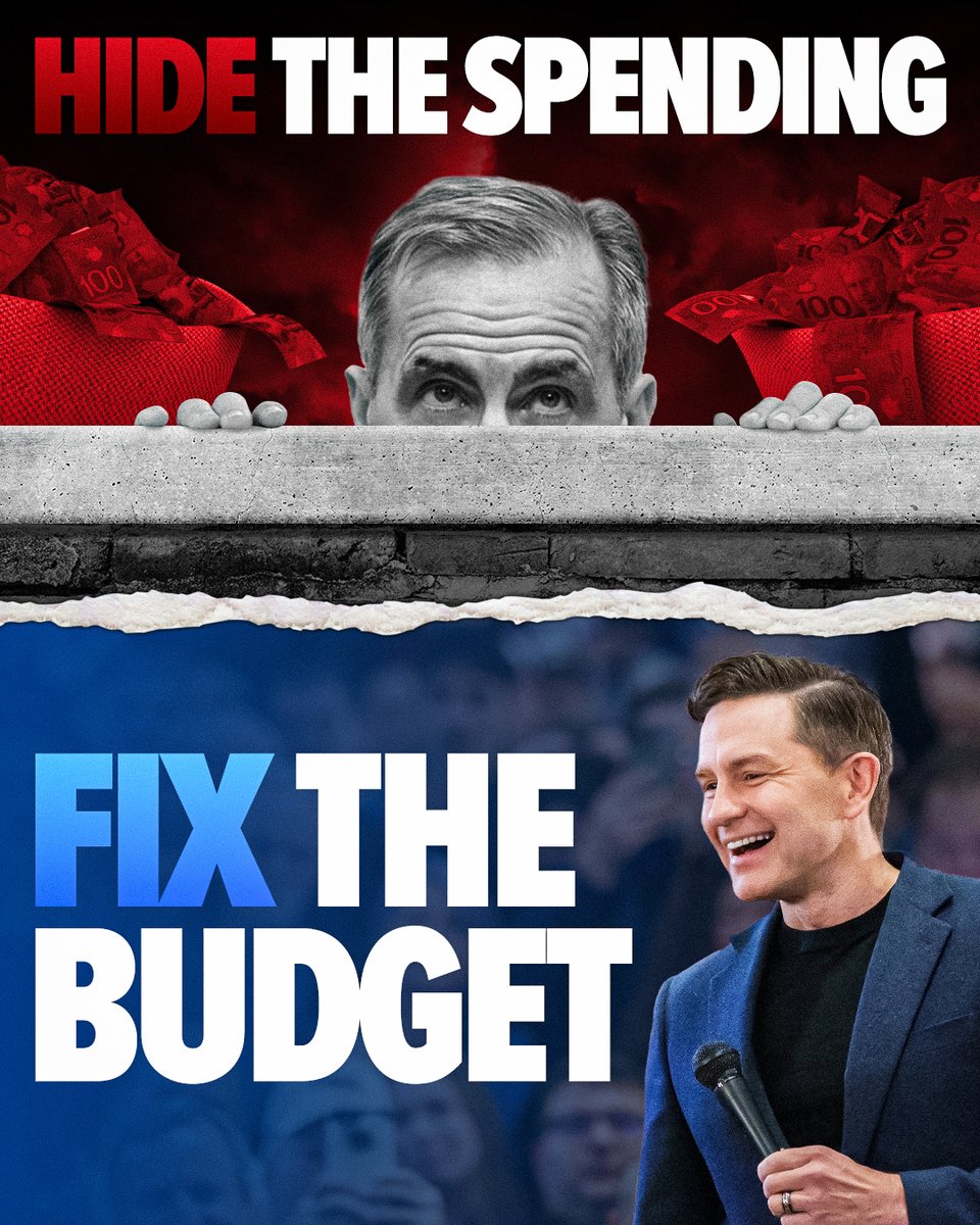 PierrePoilievre's tweet image. Carney is planning a sneaky accounting trick where he&apos;ll hide inflationary spending from the government&apos;s books. 

Liberals spend, you get the bill. Sound familiar? 

Only common sense Conservatives will cap spending and cut waste to fix the budget: conservative.ca/cpc/fix-the-bu…
