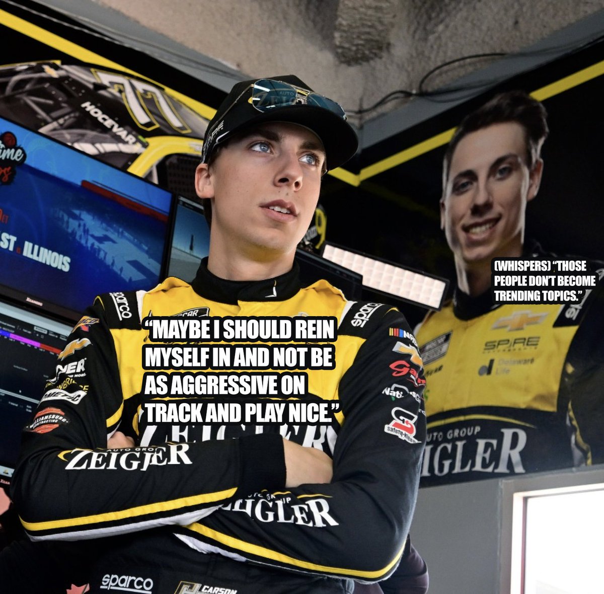 nascarcasm's tweet photo. #TeamCarson #NASCAR https://t.co/QkDIwWOlzr