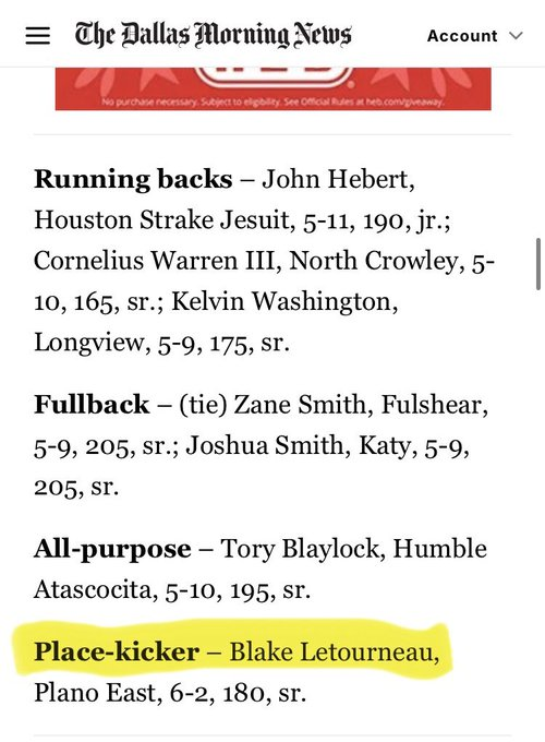 Blake Letourneau (@letourneautx5) on Twitter photo 1st Team All-State here in Texas to add to 2X All American and 1st Team All State 1st Team academics.
x.com/SportsDayHS/st…
All 15 consecutive field goals in under 2 minutes here: youtu.be/0sa7XbQKY48
<a href="/R_Allen86/">Ryan Allen</a> <a href="/WillGilchrist5/">Will Gilchrist</a> <a href="/coachjody29/">Jody Evans</a> @colenowakFB <a href="/ChadWilt/">Chad Wilt</a> 1st Team All-State here in Texas to add to 2X All American and 1st Team All State 1st Team academics.
x.com/SportsDayHS/st…
All 15 consecutive field goals in under 2 minutes here: youtu.be/0sa7XbQKY48
<a href="/R_Allen86/">Ryan Allen</a> <a href="/WillGilchrist5/">Will Gilchrist</a> <a href="/coachjody29/">Jody Evans</a> @colenowakFB <a href="/ChadWilt/">Chad Wilt</a>