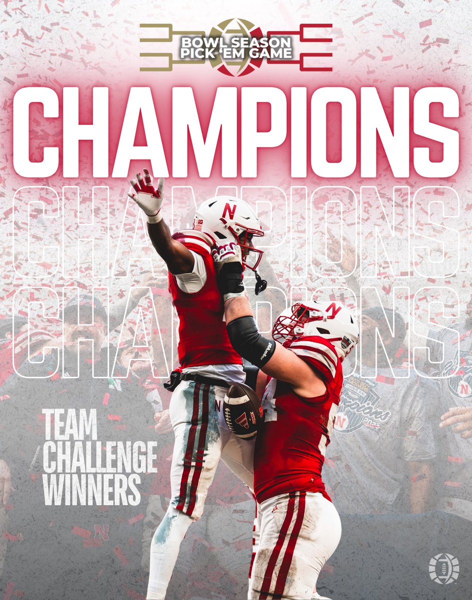 BowlSeason's tweet photo. Huskers Make History! 🏆 Nebraska is the first-ever winner of the Bowl Season Team Challenge, proving their dominance on the field, in the community and with their passionate fanbase➡️ https://t.co/1UkIf1SpWx

 #GBR #BowlSeason https://t.co/MDlhxhjbvg