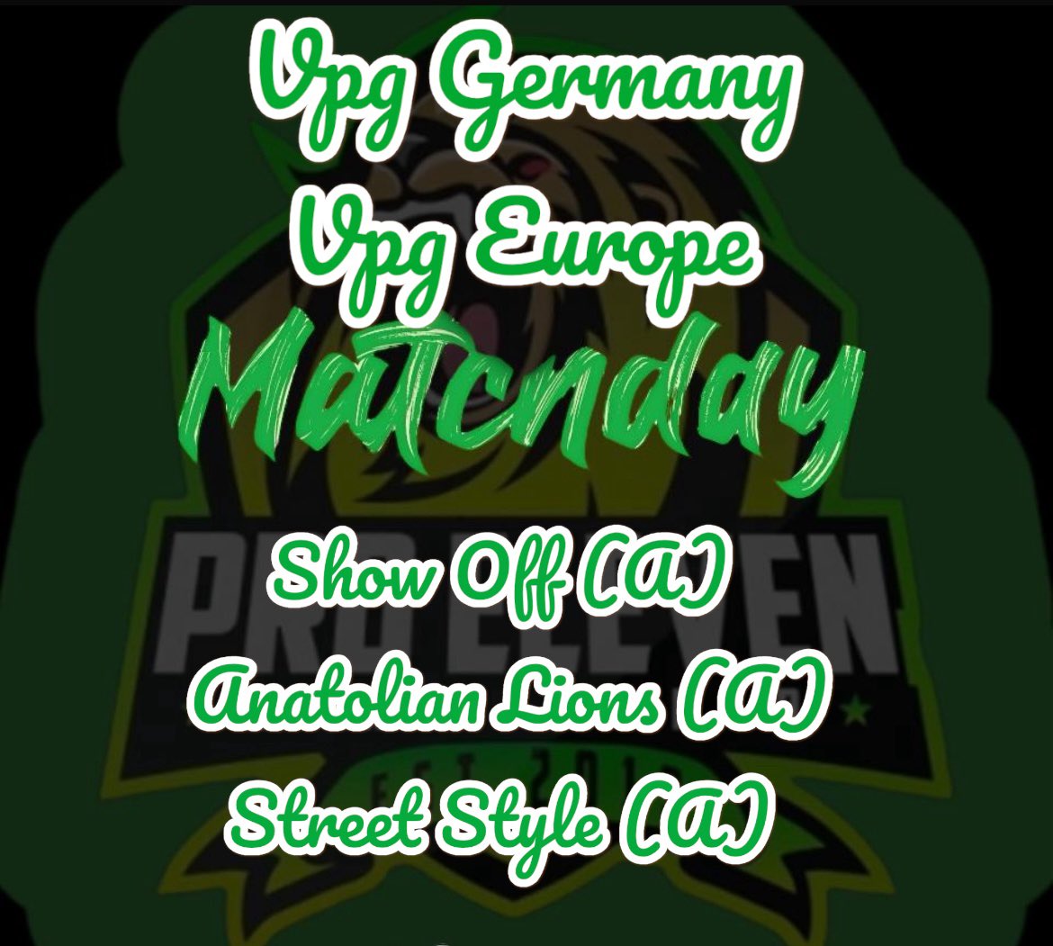 Heute ist wieder Spieltach!!!!
<a href="/VPGEurope/">Virtual Pro Gaming | Europe</a> <a href="/_vpggermany/">VPG Germany</a>  <a href="/Anatolianlions_/">Anatolianlions</a>