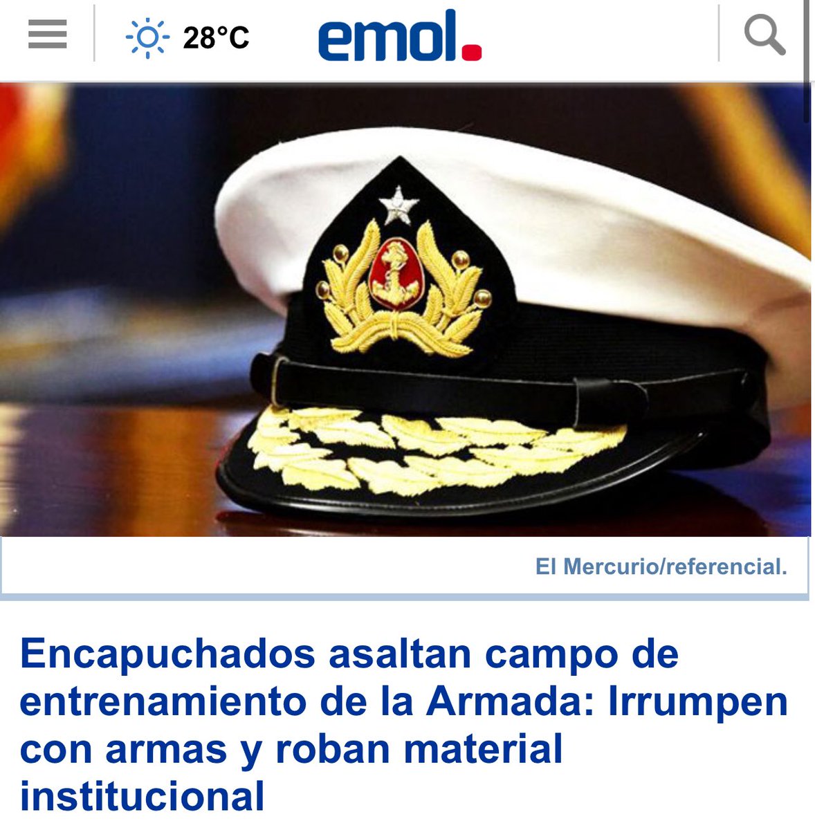 Rodolfo Carter 🇨🇱 (@rodolfocarter) on Twitter photo La Infantería de la <a href="/Armada_Chile/">Armada de Chile</a> asaltada, una Nación desafiada. Se acabó el juego, el crimen organizado nos ha declarado la guerra. Basta de excusas y volteretas: para los delincuentes, bala o cárcel, en ese orden. La Infantería de la <a href="/Armada_Chile/">Armada de Chile</a> asaltada, una Nación desafiada. Se acabó el juego, el crimen organizado nos ha declarado la guerra. Basta de excusas y volteretas: para los delincuentes, bala o cárcel, en ese orden.