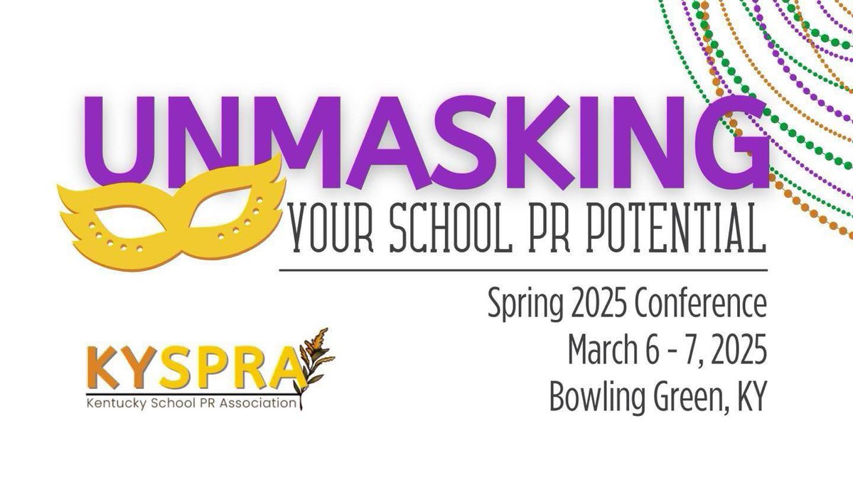 🗓️ONE WEEK AWAY! 🎉Join us March 6-7, 2025 in Bowling Green for the “Unmasking Your School PR Potential” KYSPRA Spring Conference! See you next week! 👋👋👋

📋REGISTRATION: docs.google.com/forms/d/e/1FAI…

🏩HOTEL: marriott.com/event-reservat…

#KYSPRA