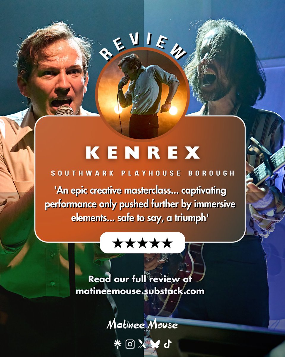 matineemouse's tweet photo. True crime meets captivating theatricality in KENREX, a new play by Jack Holden now playing at #SWKPlayBorough.

Find out what makes this production an epic triumph in our ★★★★★ review: https://t.co/dFoQ5J77wZ

@KENREXtheplay || @swkplay 

📸 Manuel Harlan https://t.co/por776FZfT