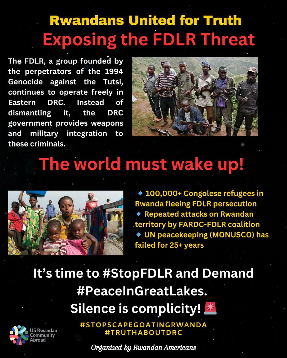 Rwandans in the US are United against the terror of FDLR in DRC and the threat to Rwanda's security. #stopfdlr #rwandansunited4truth #peaceinthegreatlakes #RwandaSpeaks #Turikumwe #WeAreTogether