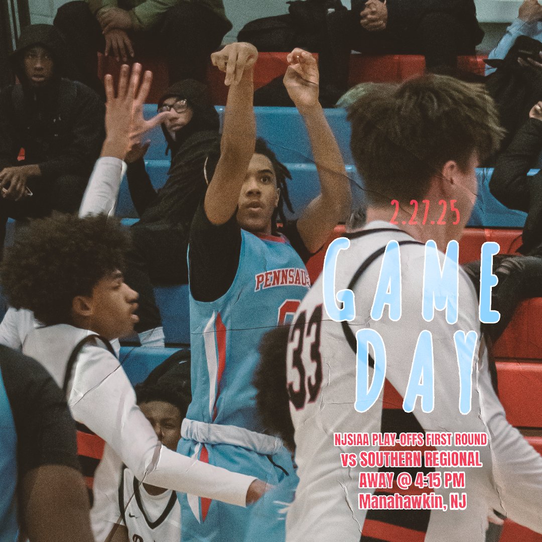 PennsaukenAD's tweet photo. NJSIAA Play-off time!
Boys Basketball vs Southern Regional
AWAY at 4:15 PM
Manahawkin, NJ
#CODERED https://t.co/0ceZ5Knu94
