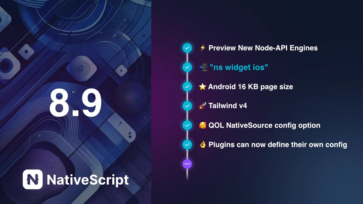 NativeScript 8.9 Released
