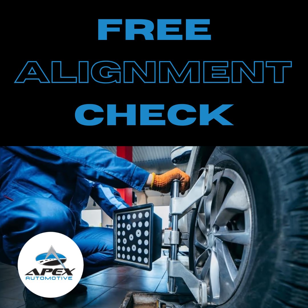 apextireandauto's tweet image. Free alignment check at Apex Tire &amp;amp; Auto—Stop by today! 🛠️✨ #ApexTire&amp;amp;Auto #ApexAutomotive #AlignmentCheck